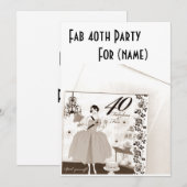 FAB "40."-PARTY EINLADUNG (Vorne/Hinten)
