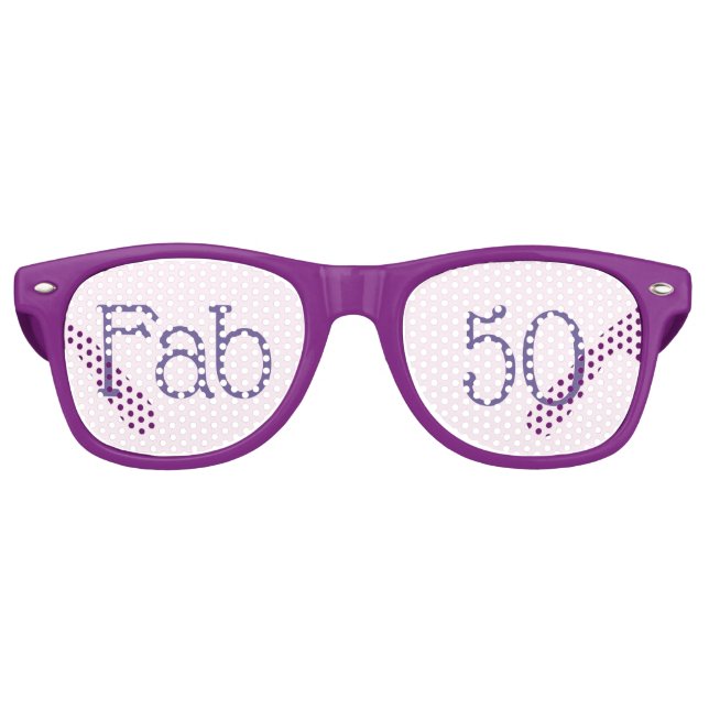 Fab 50, 50. Geburtstag Lila Partybrille (Vorderseite)