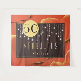 Fab 50. Geburtstag Cool Elegantes Orange Tapestry Wandteppich