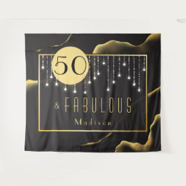 Fab 50. Geburtstag Cooles, inkahliges Schwarzes Ba Wandteppich