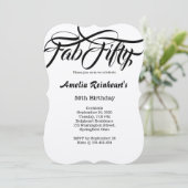 Fab 50 Geburtstagsparty Einladung (Stehend Vorderseite)
