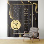 Fab 60. Geburtstag Cooles, inkahliges Schwarzes Ba Wandteppich (Beispiel)