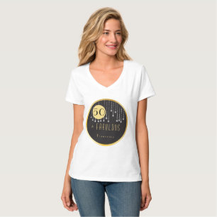 Fab Birthday 50. Cool Fun Black T - Shirt