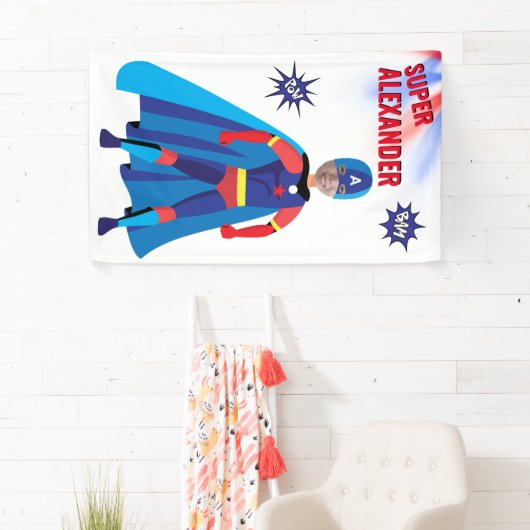 Fab Birthday Superhero USA Atemberaubend Boy Phant Banner (Insitu)