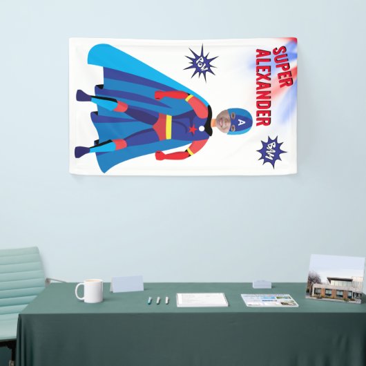 Fab Birthday Superhero USA Atemberaubend Boy Phant Banner (Messeveranstaltung)