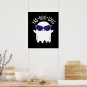 Fab-Boo-Lous Funny Ghost Pun Dark BG Poster (Küche)