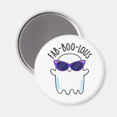 Fab-Boo-Lous Funny Ghost Pun Magnet (Vorderseite/Rückseite)