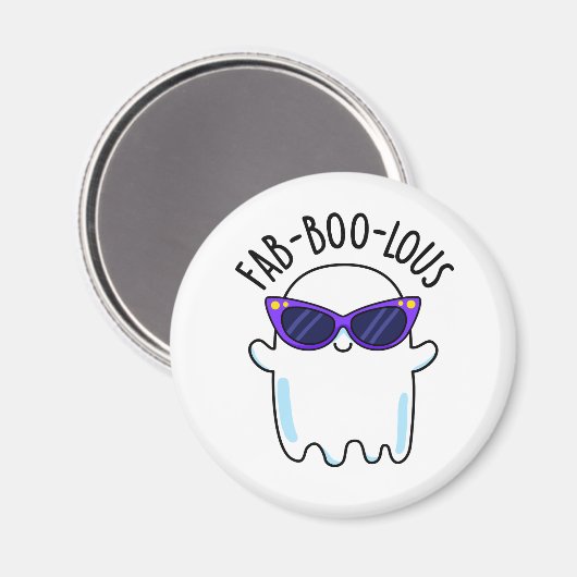 Fab-Boo-Lous Funny Ghost Pun Magnet (Vorderseite/Rückseite)