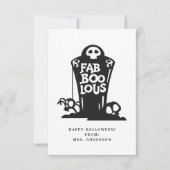 Fab Boo Lous Grabstein Halloween-Klassenzimmerkart Einladung (Vorderseite)