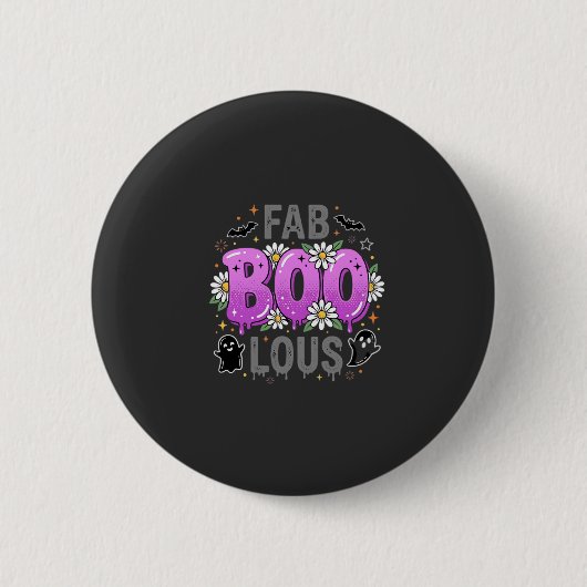 Fab Boo Lous Halloween-Geisterdesign_1 Button (Vorderseite)