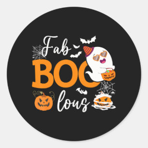 Fab Boo Lous Niedlich Ghost Halloween Runder Aufkleber