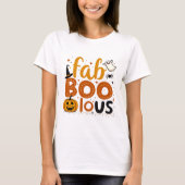 Fab Boo Lous Niedliche Halloween Text & Grafik Des T-Shirt (Vorderseite)