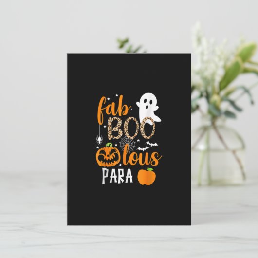 Fab Boo Lous Para Funny Halloween Teaching Einladung (Stehend Vorderseite)