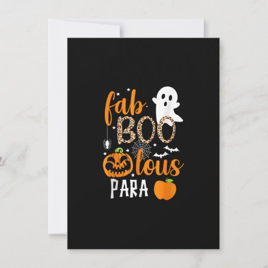 Fab Boo Lous Para Funny Halloween Teaching Einladung (Vorderseite)