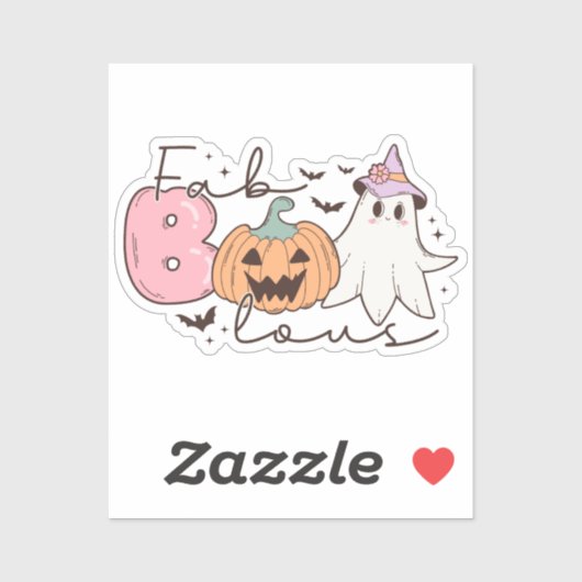 Fab-boo-lous Retro Groovy Halloween Aufkleber (Blatt)