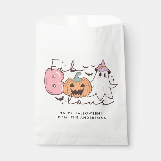 Fab-boo-lous Retro Groovy Halloween Geschenktütchen (Vorderseite)