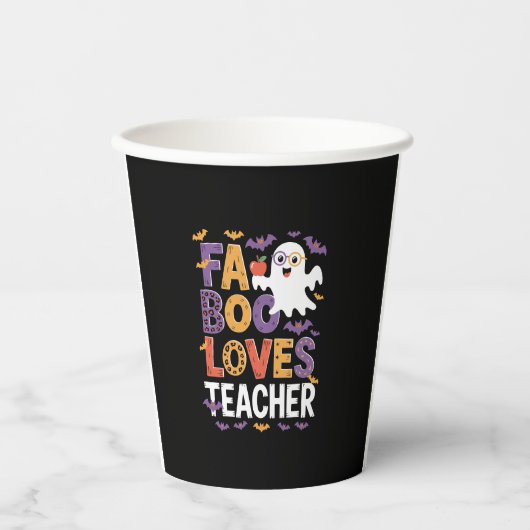 Fab Boo Lous Retro Halloween Pappbecher (Vorderseite)