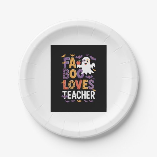 Fab Boo Lous Retro Halloween Pappteller (Vorderseite)