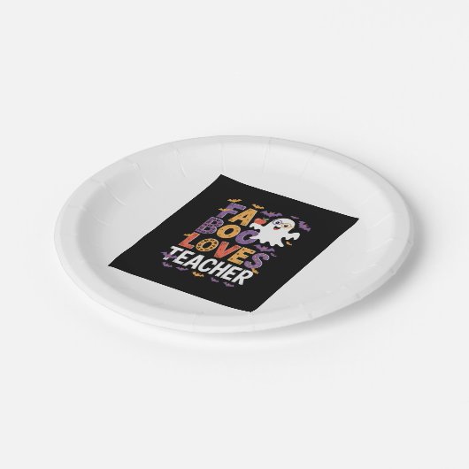 Fab Boo Lous Retro Halloween Pappteller (Schrägansicht)