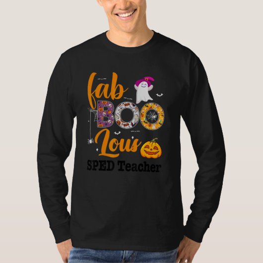 Fab Boo Lous Sped Teacher Leopard Spooky Halloween T-Shirt (Vorderseite)