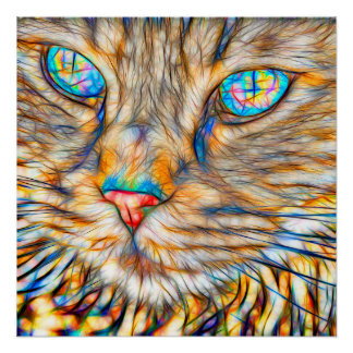 Fab Cat Art 20" x 20", Poster Paper (Semi-Gloss)