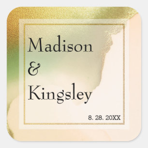 Fab Chartreuse Abstract Amazing Wedding Quadratischer Aufkleber