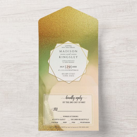 Fab Chartreuse 💚 Abstrakt unglaubliches Budget We All In One Einladung (Innen Boden)