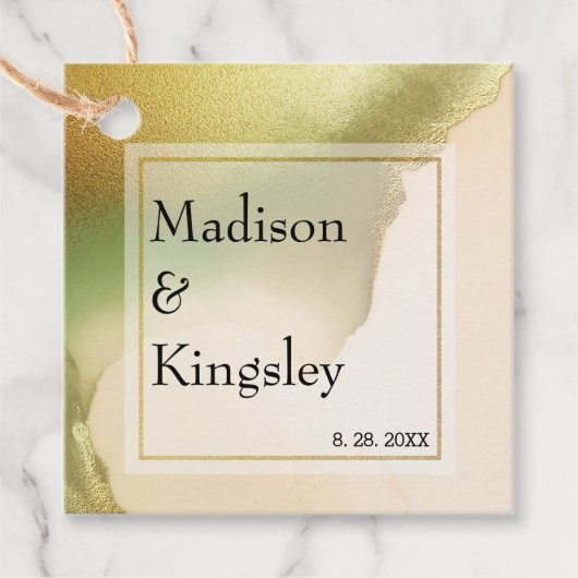 Fab Chartreuse 💚 kühne & stilvolle Budgetheirat Geschenkanhänger (Vorderseite)