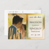 Fab Chartreuse 🤵 kühne & stilvolle Budgetheirat Save The Date (Vorne/Hinten)