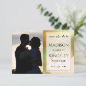 Fab Chartreuse 🤵 kühne & stilvolle Budgetheirat Save The Date (Stehend Vorderseite)