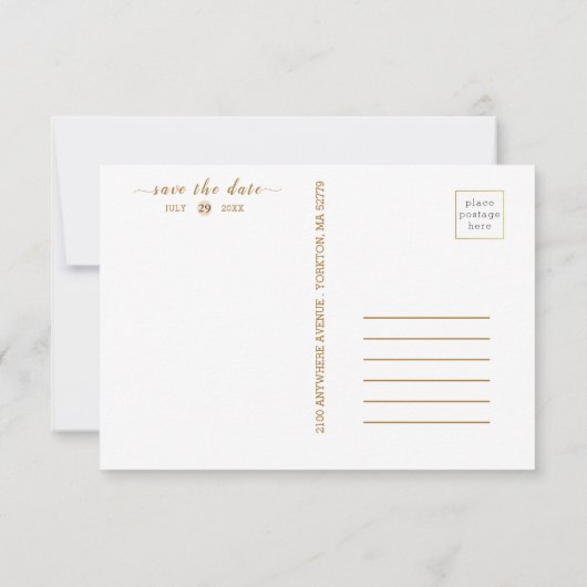 Fab Chartreuse 🤵 kühne & stilvolle Budgetheirat Save The Date (Rückseite)