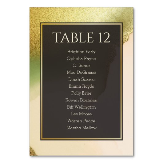 Fab Chartreuse 🤵 kühne & stilvolle Budgetheirat Tischnummer (Rückseite)