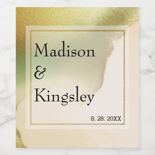 Fab Chartreuse 🤵 kühne & stilvolle Budgetheirat Weinetikett (Einzelnes Label)