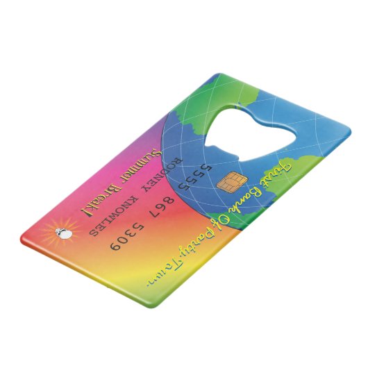 Fab Credit Card Sommerpause Geldbeutel Flaschenöffner (Vorderseite Schrägansicht)