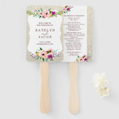 Fab Fan White Gold Floral Glitzer Fab zum Hochzeit Fächer (Vorne und Hinten)