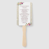 Fab Fan White Gold Floral Glitzer Fab zum Hochzeit Fächer (Rückseite)