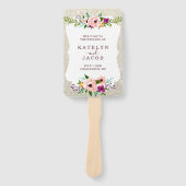 Fab Fan White Gold Floral Glitzer Fab zum Hochzeit Fächer (Vorderseite)