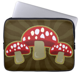 Fab Fungi Mushrooms Happy Pattern Laptopschutzhülle