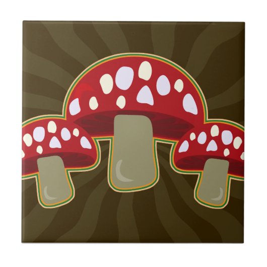 Fab Fungi Pilze Fliese (Vorderseite)