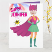 Fab Girl Superhero Phantastisch Geburtstag Karte (Gelbe Blume)