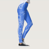 FAB MECHANICAL ZEICHNEND BLUEPRINT WHOR YOOR FARBE LEGGINGS (Rechts)