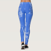 FAB MECHANICAL ZEICHNEND BLUEPRINT WHOR YOOR FARBE LEGGINGS (Rückseite)