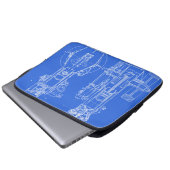FAB MECHANISCH ZEICHNEND BLUEPRINT BLAUE WEISS LAPTOPSCHUTZHÜLLE (Vorne Knopf)