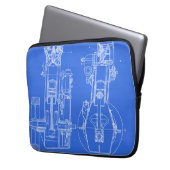 FAB MECHANISCH ZEICHNEND BLUEPRINT BLAUE WEISS LAPTOPSCHUTZHÜLLE (Vorderseite Links)