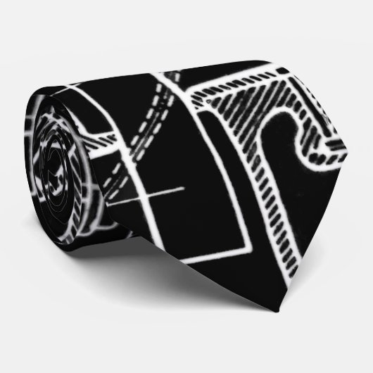 FAB MECHANISCHER ZEICHNENDER PLAN SCHWARZ-WEISS KRAWATTE (Gerollt)