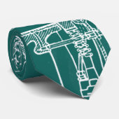 FaB mechanisches zeichnendes Plan-Grün und Weiß! Krawatte (Gerollt)
