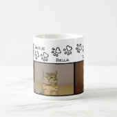 Fab Paw Print Hearts Drei Katzen Namen und Foto Kaffeetasse (Mittel)