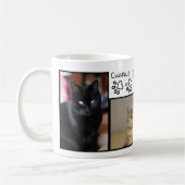 Fab Paw Print Hearts Drei Katzen Namen und Foto Kaffeetasse (Links)