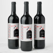 Fab Silhouette Glam Red Black Shoes Danke Geburtst Weinetikett (Flaschen)