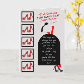 Fab Silhouette Glam Schuhe Red Black Happy Geburts Karte (Gelbe Blume)